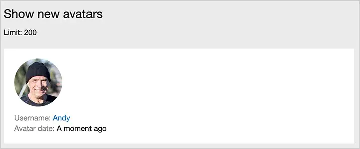 Show new avatars