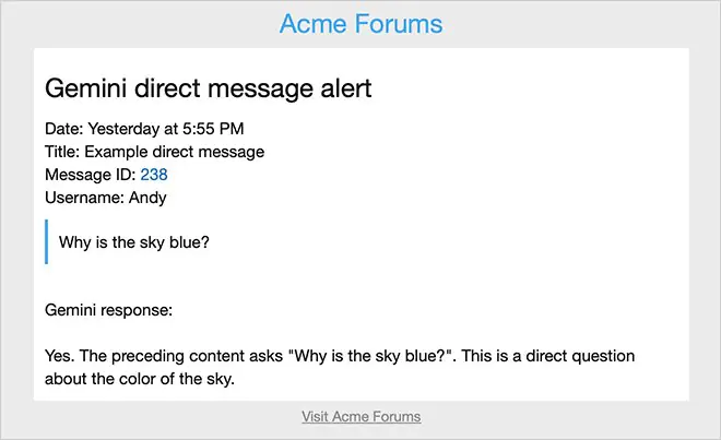 Gemini direct message alert
