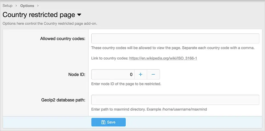 Country restricted page