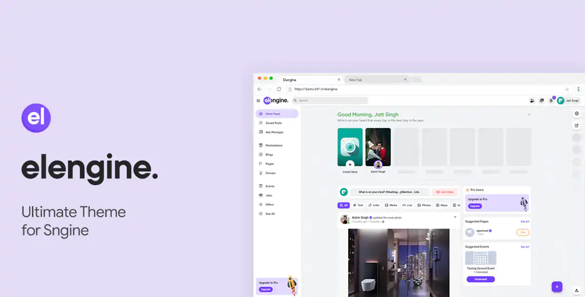 Elengine Theme for Sngine